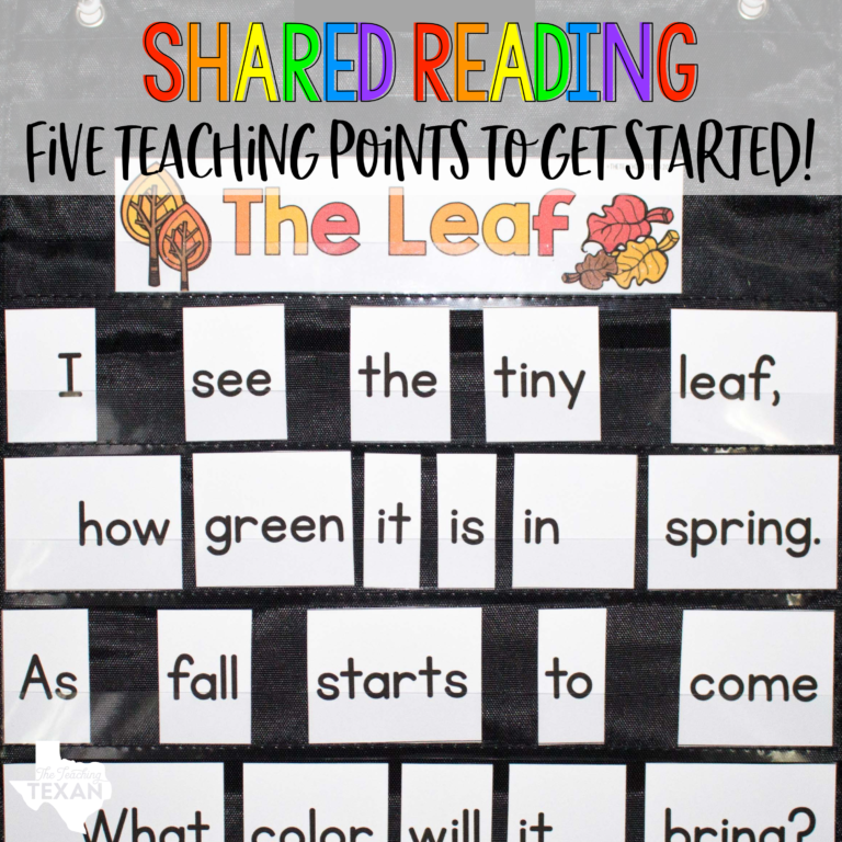 Teaching Points for Shared Reading