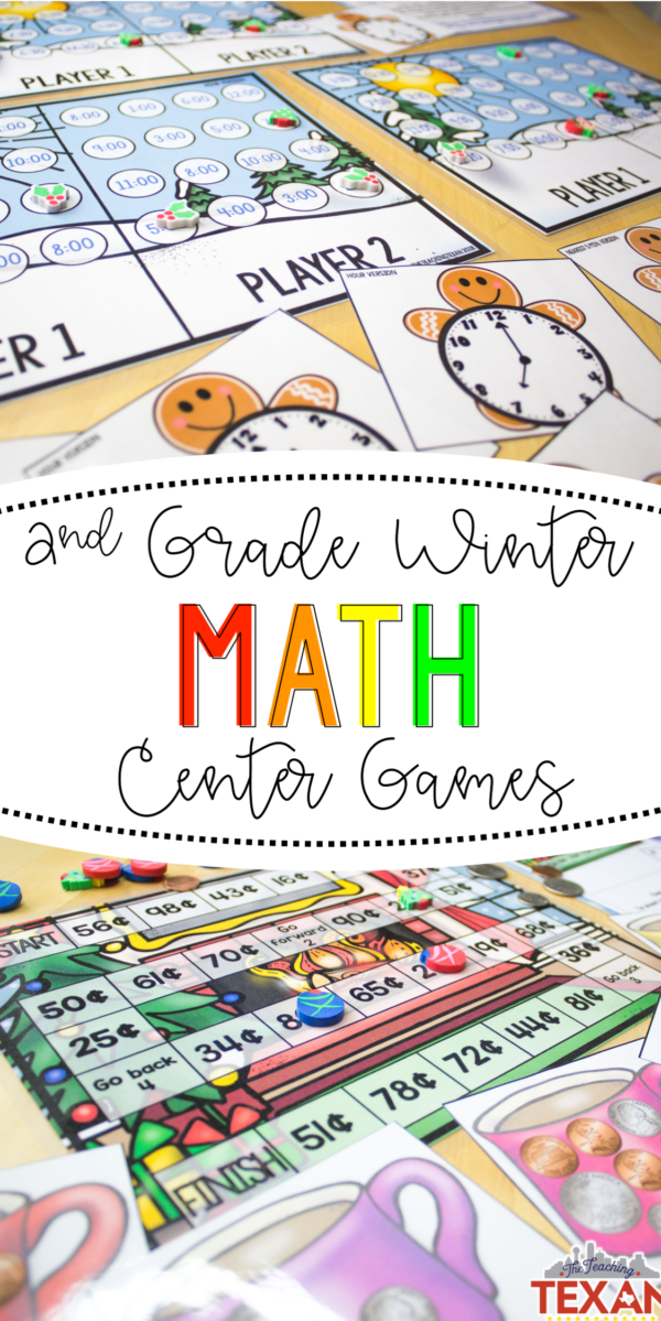 A Winter Wonderland of Second Grade Math Center Games - The Teaching Texan