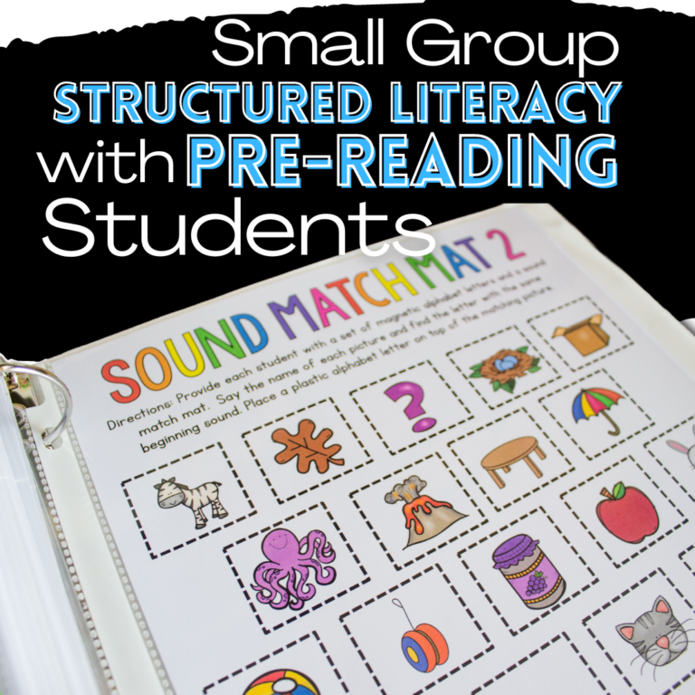 How to Plan Small Group Structured Literacy with Pre-Readers