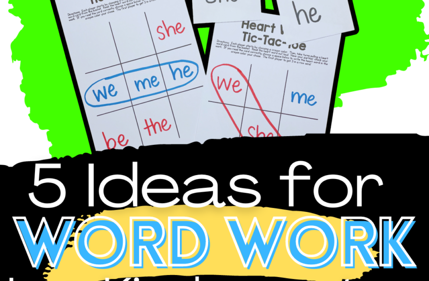 5 ideas for Word Work in a Kindergarten Classroom