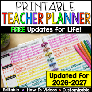 Editable, Printable, and Customizable Teacher Planner | Teacher Binder